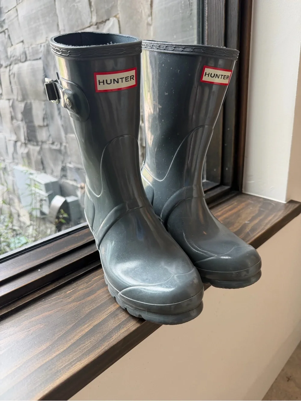 Hunter Grey Short Rain Boots